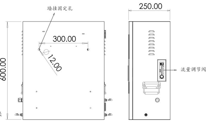 濁度在線(xiàn)檢測(cè)儀側(cè)視圖